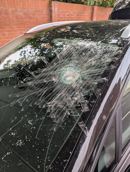 Slawosz Sleczek smashed windscreen A3 Petersfield