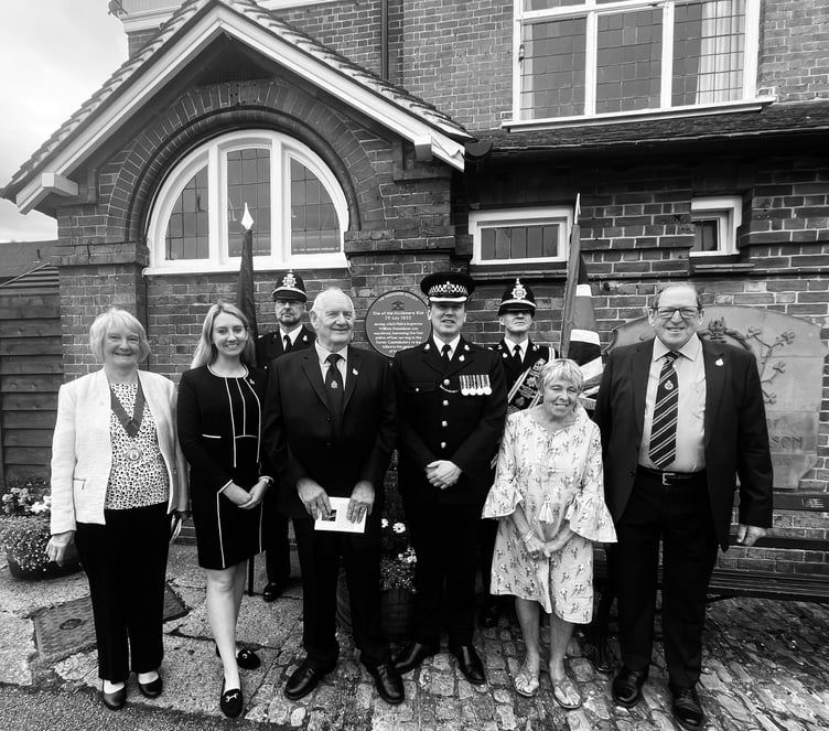 Serving and retired police officers, town councillors and residents gathered to remember the 'Hero of Haslemere'