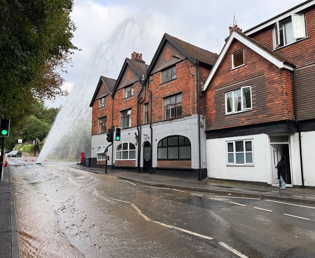 Burst water main shuts main road
