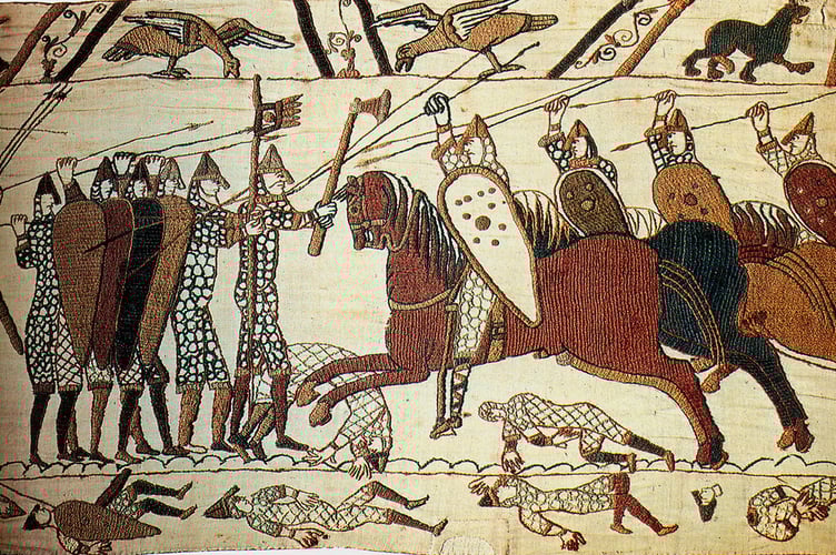 Bayeux Tapestry, English or Norman, c. 1066-88, embroidery on linen (Bayeux)