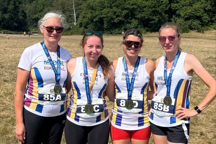 Karen Goddard, Beth Sutton, Nina Dunleavy and Charlotte Nunns at the Hart 4 relay
