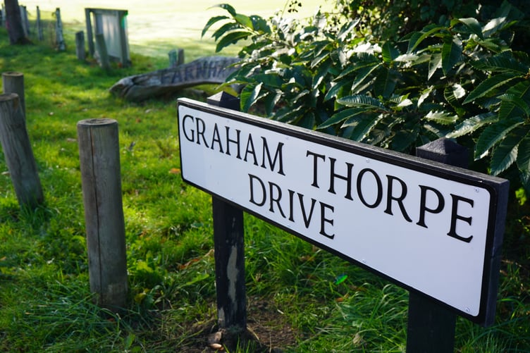 Graham Thorpe Drive in Farnham Park named after the England and Farnham batsmen
