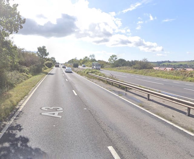 Big queues on A3 near Petersfield as van fire closes lane