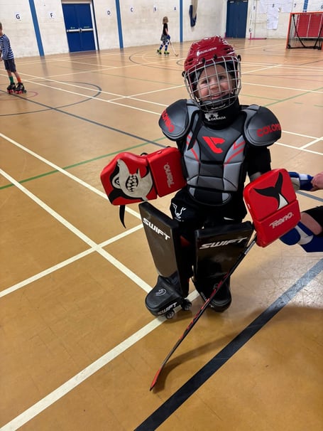 Freddy Ashley-Buck in his goalie kit