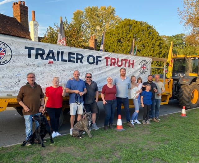 Surrey farmers deliver a message as Tractor of Truth driven to London