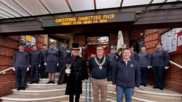 Former mayor Oliver Leach opening the Rotary Haslemere's Christmas Fair last year, an event cancelled this year for the first time in 40 years due to a shortage of bookings