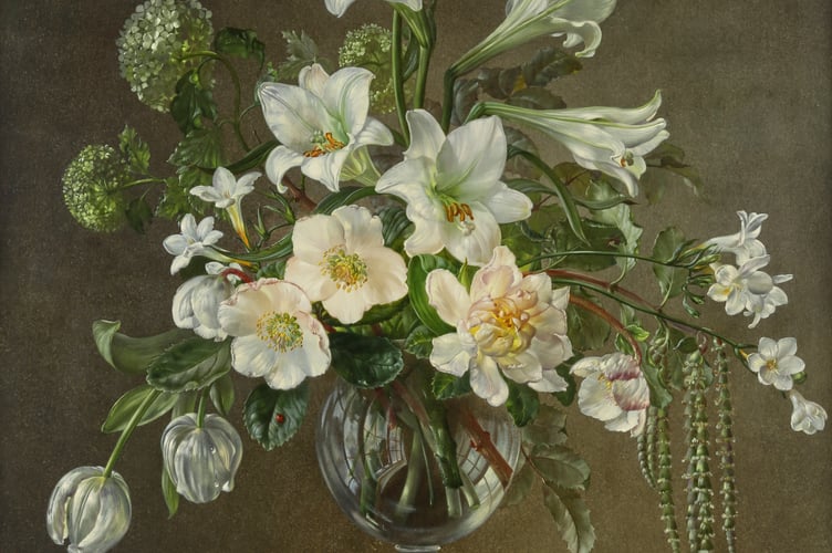 Cecil Kennedy, White Flowers, oil on canvas