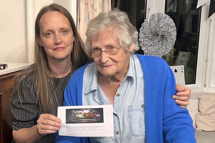 The Overall Winner of Casino Redcot, Resident Ruth Dickson with Redcot's Care Home Manager, Latasha Jarrett