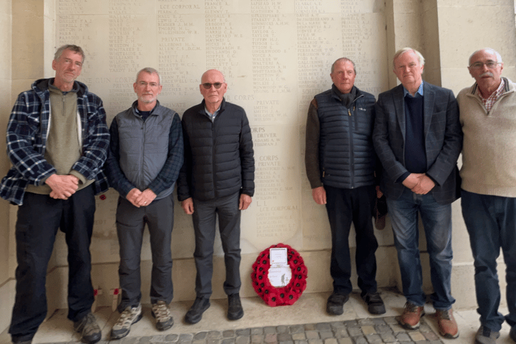 Members of the Farnham Great War Group's at a wreath-laying.