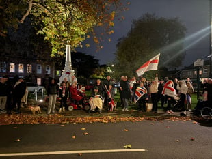 Surrey residents mark 100 days of protest outside asylum seeker hotel