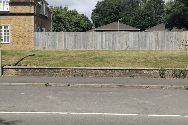 Site of proposed memorial to Treloar's infected blood scandal victims, London Road, Holybourne, November 2025. 