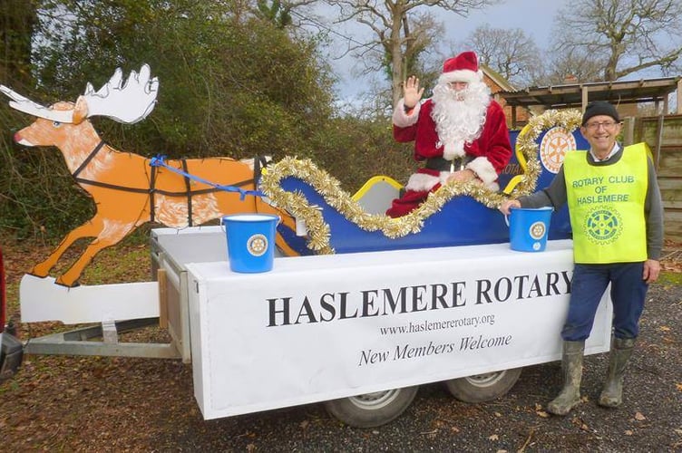 The Rotary Sleigh — complete with Santa and Rudolph — will visit streets across Haslemere this Christmas.
