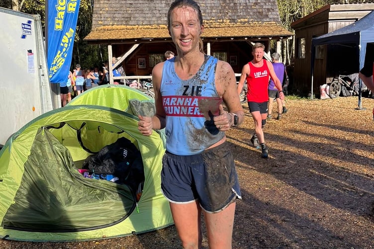 Second lady Lizzie May had taken a tumble in the mud