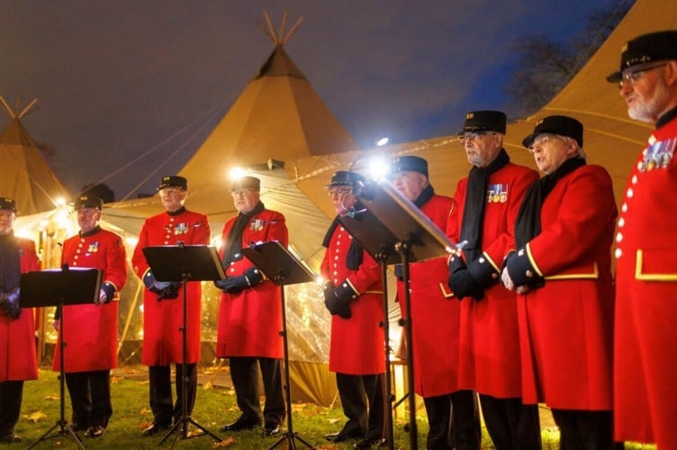 Chelsea pensioners performing