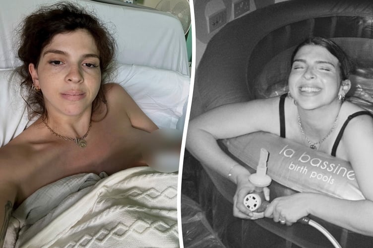 Geo James. A woman who almost died during childbirth has revealed that she still thinks home births can be the safest option. Geo James, 32, decided to birth her children at home, after reading about how calm and relaxing they can be, compared with hospital births. The mum of three, who works in social media marketing, had two very smooth home births, and planned to give birth at home again for her third child. However, soon after she got the birthing pool down from the loft, Geoâs placenta abrupted, leading her to be rushed to the hospital to have an emergency caesarean.