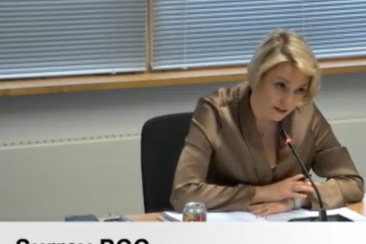 Surrey Police and Crime Officer, Lisa Townsend, at the Surrey Police and Crime panel. (Credit: Surrey County Council webcam)