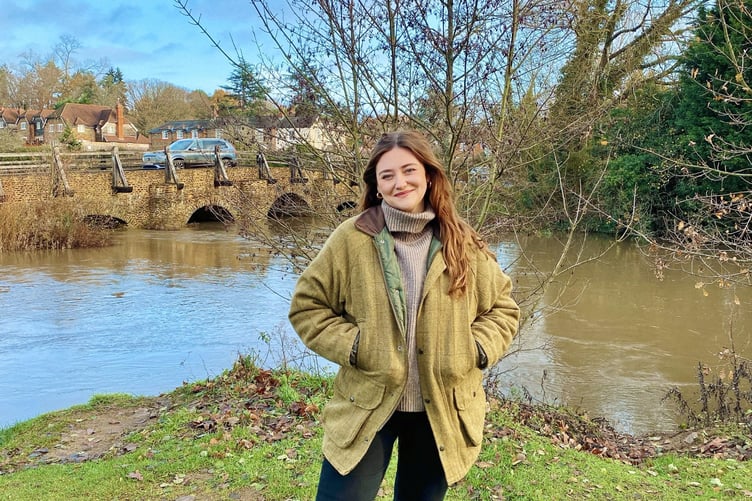 Cllr Phoebe Sullivan in Tilford, warning that local government reform must protect villages and social value.