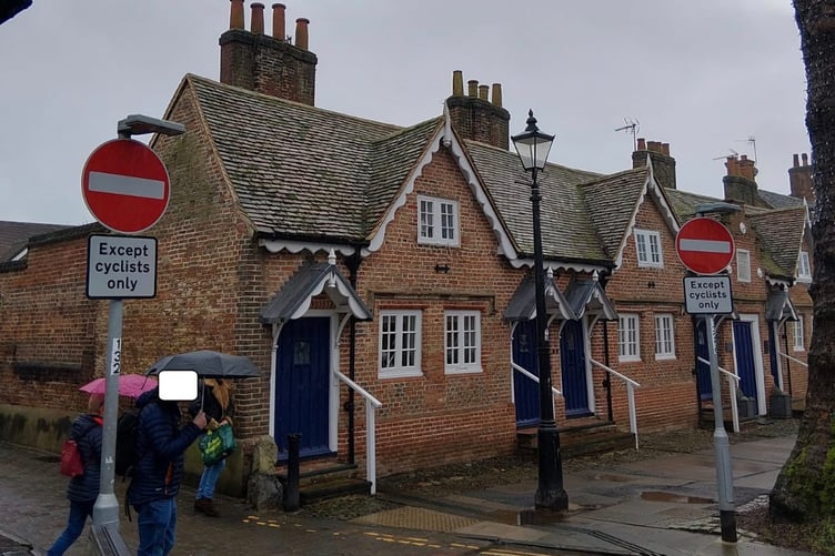 The turning from Castle Street into Park Row in Farnham.