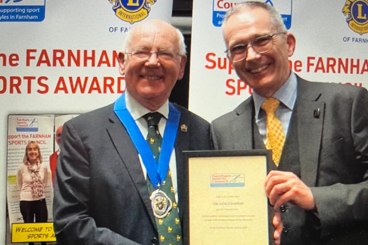 Outstanding Service to Sport award winner Tim Ayres-Townshend with Cllr David Munro (Photo: Paul Keogh)