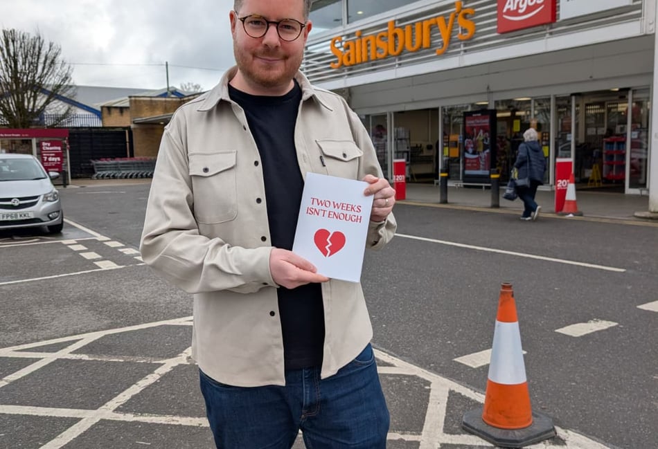 Fathers' broken-heart Valentine's protest over paternity leave