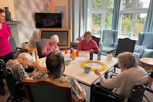 Residents at Redcot residential home in Haslemere prepare for their own version of the Winter Olympics.