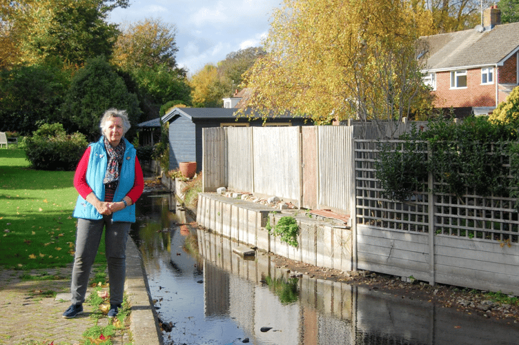 Cllr Ginny Boxall by the River Wey in Alton, February 25th 2026.