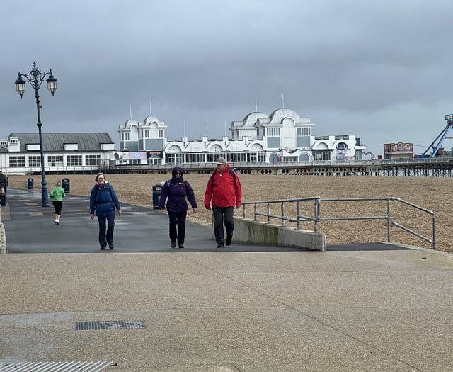 Stormy walk for Liphook ramblers along Portsmouth seafront