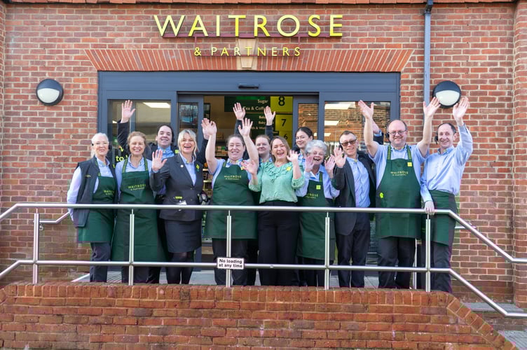 The team at Waitrose Haslemere welcome shoppers back following the store’s multi-million pound makeover.