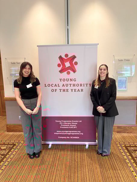 Waverley and Guildford council workers Liliana and Abi who were highly commended at the Young Local Authority of the Year 2026 competition.
