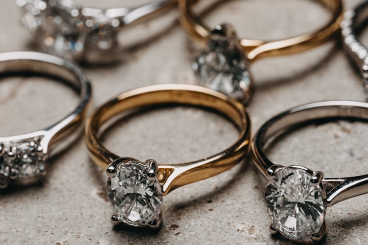 Some of Andre Noir jewellers' bespoke rings.