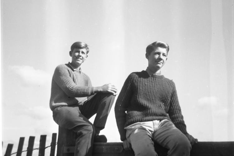 Robert Good, left, and Adrian Good, Mill Farm House, Kent, 1960s.