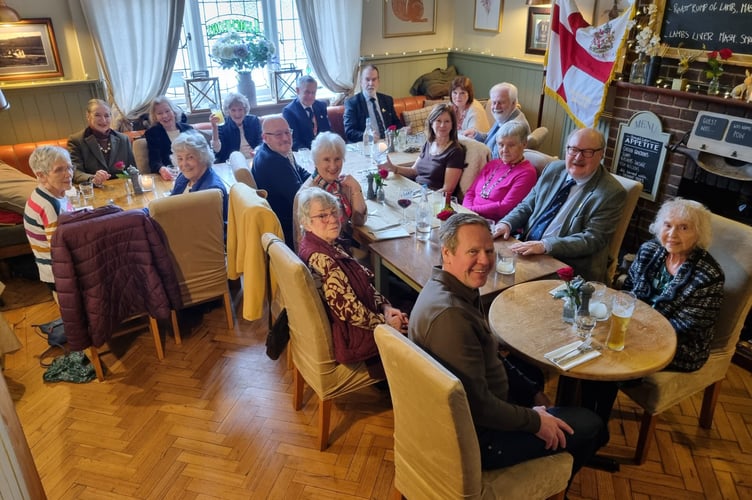 Members of the Royal Society of St George’s Haslemere Branch gather for their Chairman’s Lunch at the Prince of Wales. Credit: Royal Society of St George, Haslemere Branch