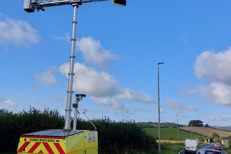 AI traffic enforcement camera being installed on a Sussex roadside to detect mobile phone use and seatbelt offences. Credit: Sussex Police