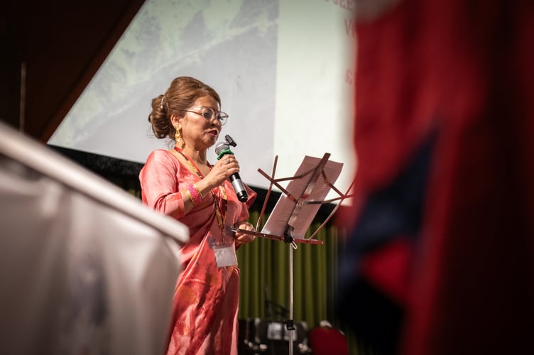 Announcing the start of celebrations for Nepal New Year in Aldershot.