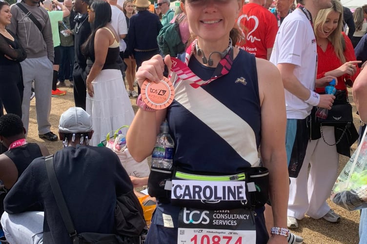 Caroline running for Helen Arkell at the London Marathon 2026