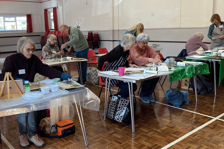 Alton Art Society watercolour dry brush landscape demonstration by Kim Page, Four Marks Village Hall, April 18th 2026.