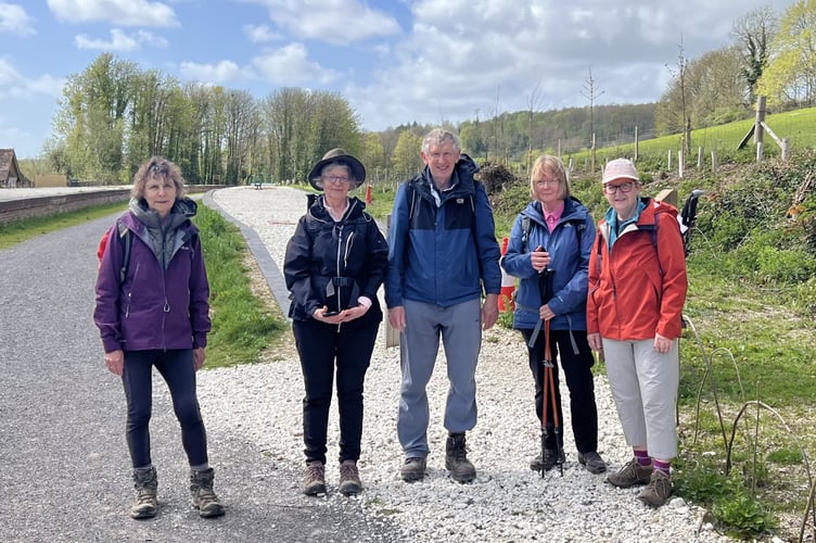 Liphook & District Ramblers take in sweeping views from the Trundle during their blustery but scenic circular walk — photo credit: Liphook & District Ramblers.