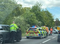 Delays on A31 Hogs Back after car and motorcycle collision