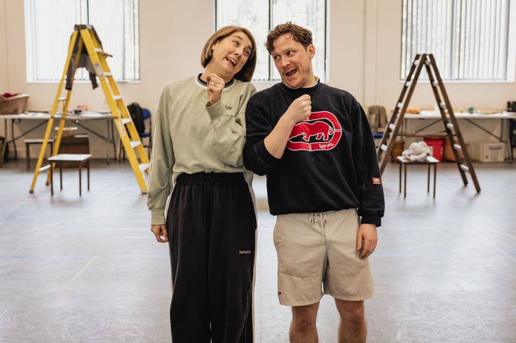 Allie Dart and Matt Cavendish in rehearsals for Thespians, May 2026.