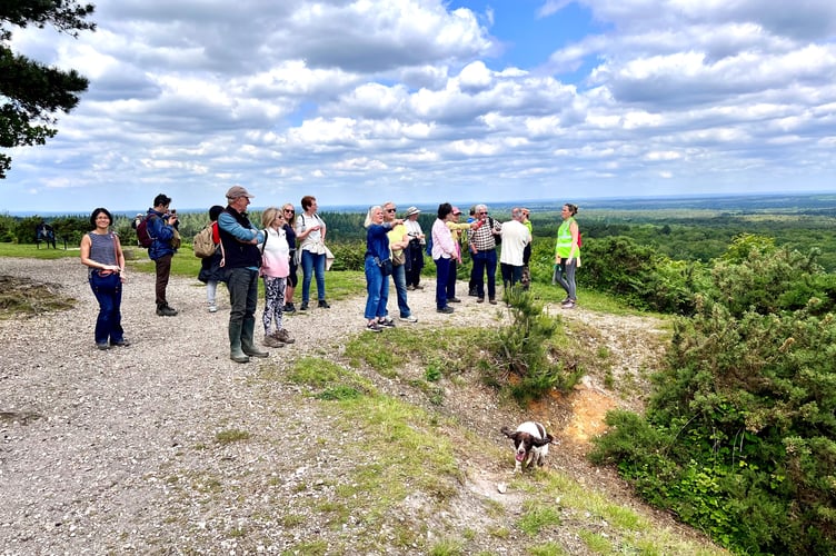 Farnham Walking Festival participants at Caesars Camp.
