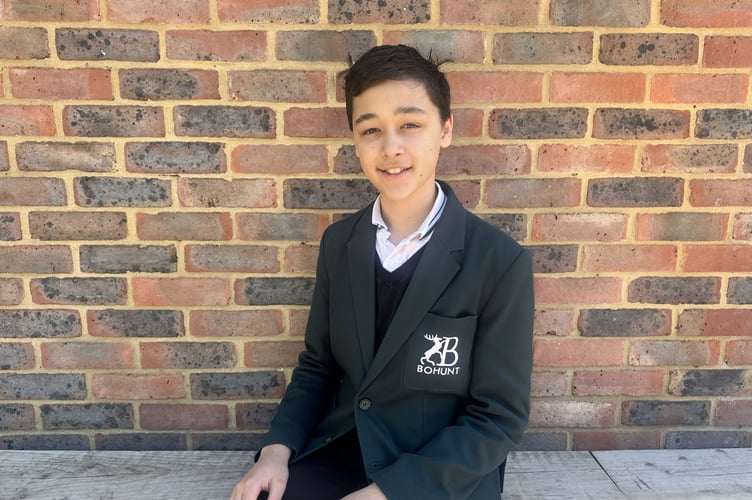 Frederick F from Bohunt School after securing first place nationally in the Raspberry Pi Coding Competition. Credit: Bohunt School