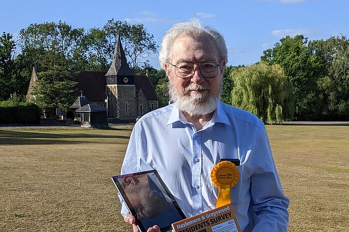 Terry Weldon, Liberal Democrat representative for Haslemere on the West Surrey Unitary Shadow Council, who says housing pressures, potholes and protecting green spaces will be among his key priorities.
