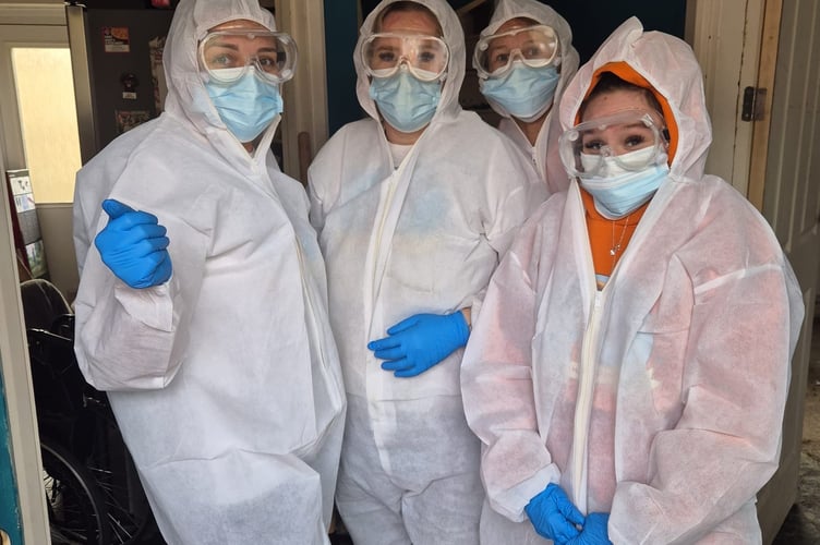 Shona Taylor and her cleaning team