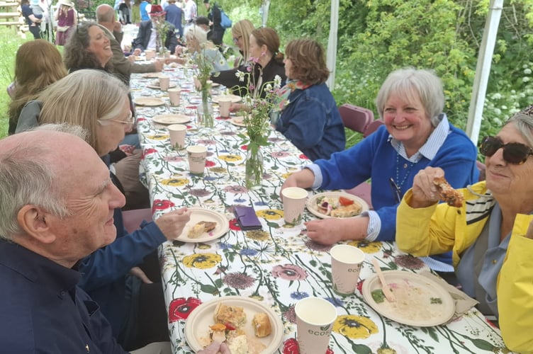 Enjoying food and chat at the space2grow Big Lunch.