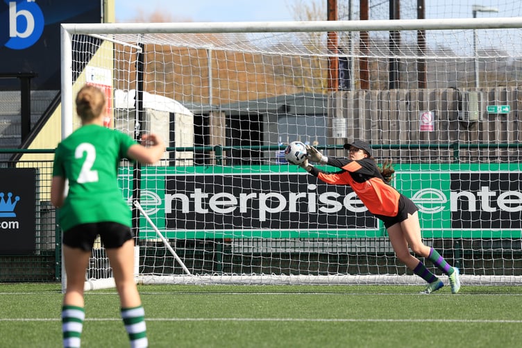 Surbiton High School Girls U16s vs Weydon School U16 Girls, Surrey Schools Football Association U16 Girls Cup Final - at Surrey County FA HQ Meadowbank Stadium, Dorking - 17/MAR/26 - MANDATORY CREDIT: Simon Roe NO UNPAID USE