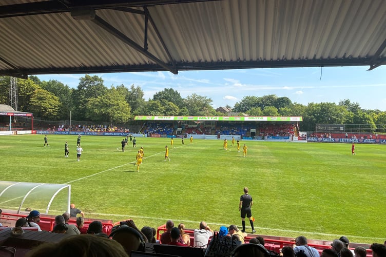 Action from Aldershot Town's pre-season friendly against Farnborough