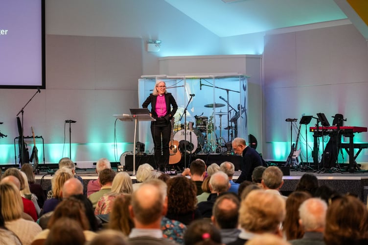 Bishop Ruth Bushyager addresses the Church Growth Conference in Woking.