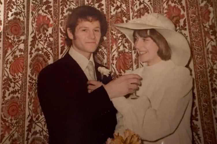 Neil and Christine Robjohn's wedding day in 1974.