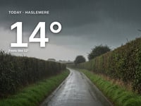 Haslemere: rainy day, high of 13°C