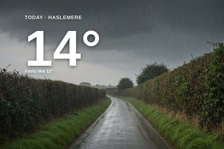 Haslemere weather: rainy Thursday with rain expected and a high of 13°C
